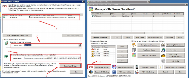 Объединение локальных сетей через vpn
