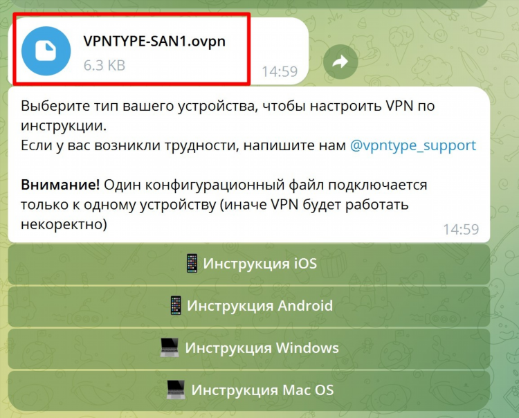 Телеграм бот впн