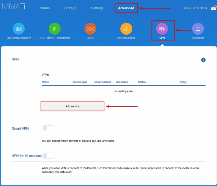 Vpn на роутере xiaomi